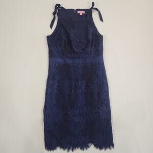Lilly Pulitzer Kayleigh Shift Dress Size 6 True Navy Fern Gallery Lace